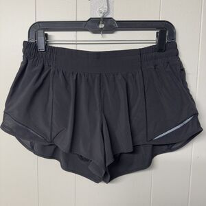 Lululemon Hotty Hot Low Rise Short Swift 2.5” Lined Shorts LW7ARKR Black 12 EUC